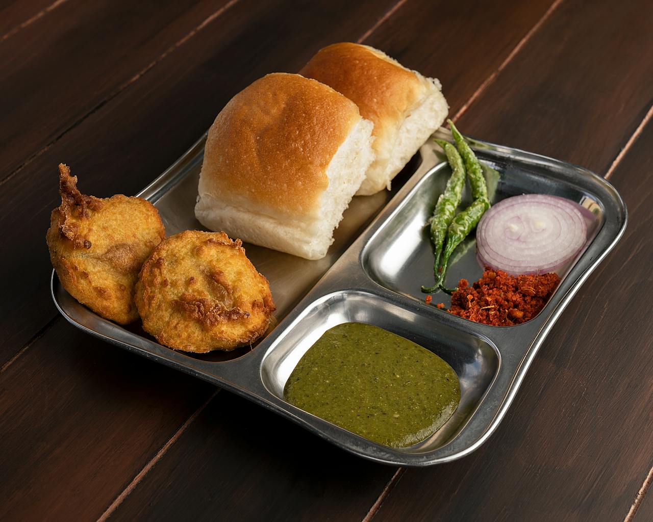 Tasty Bombay style vada pav served at Petal and Plate